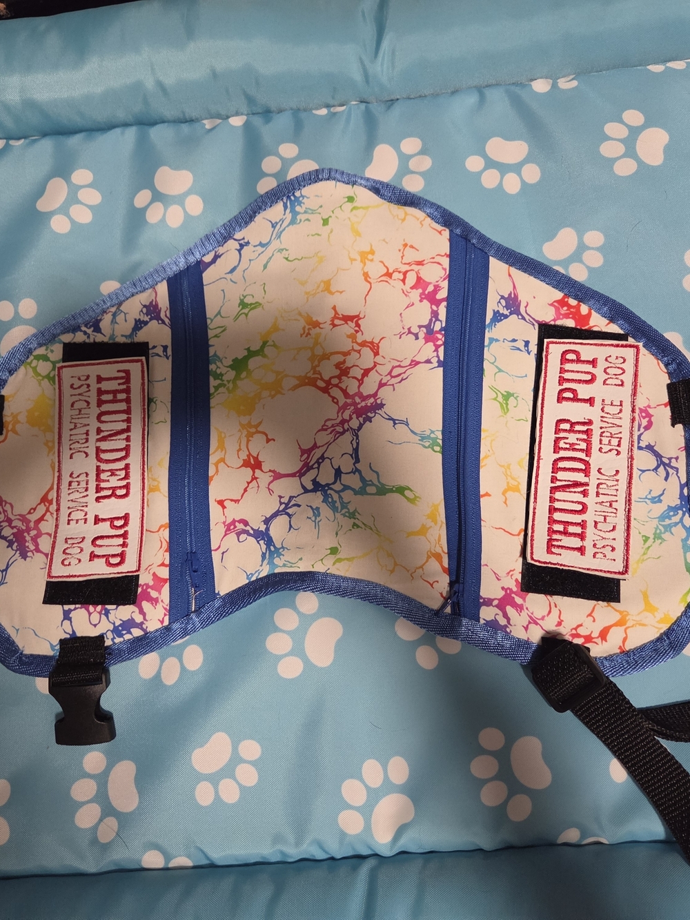 Thunder Pup Psychiatric Service Dog Vest - Rainbow Marble